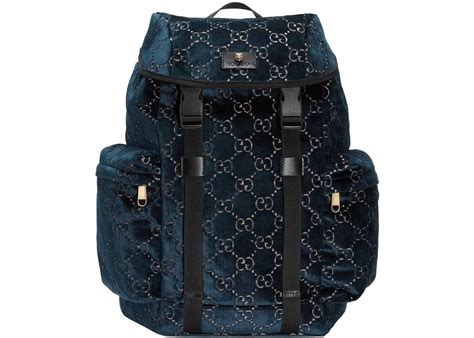 gucci backpack gg velvet medium blue|Gucci matelasse bag.